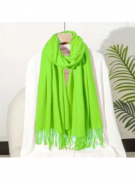 Solid Silk Blend Shawl Scarf 